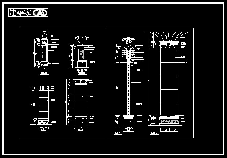 古典柱式大樣圖 DWG 預覽